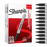 Rotulador Sharpie Permanente Punta Fina Negro | Sharpie | Pack 12 Unidades
